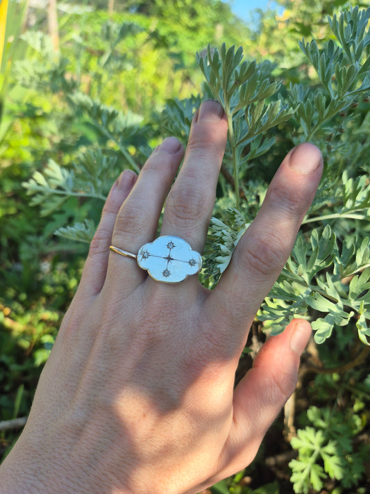 Cloud Ring with White Sapphire