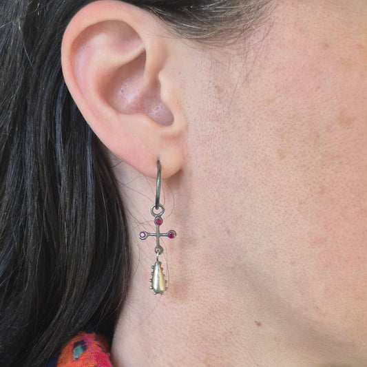 Rowan Cross Ruby Earrings