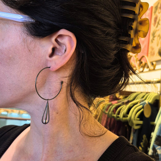 Pearl Drop Hoops