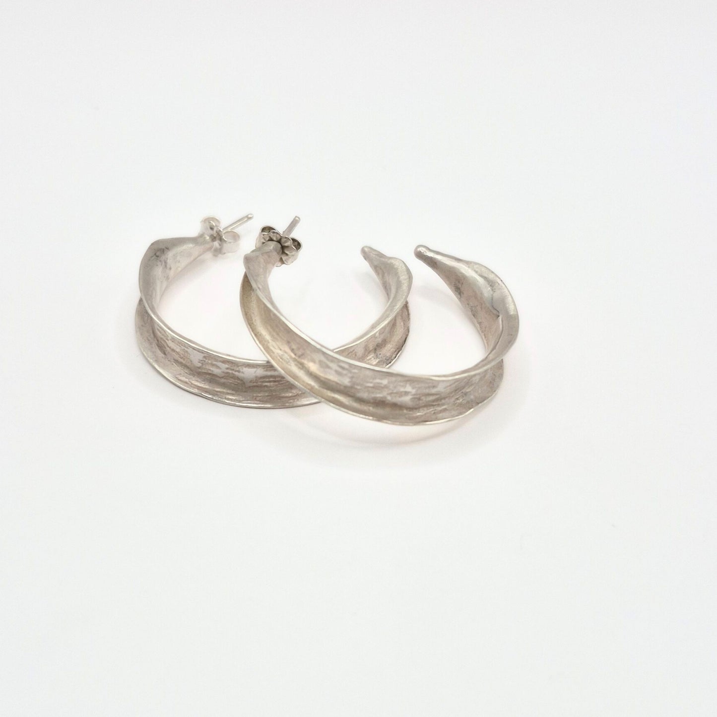 Handmade Hammered Hoop Earrings