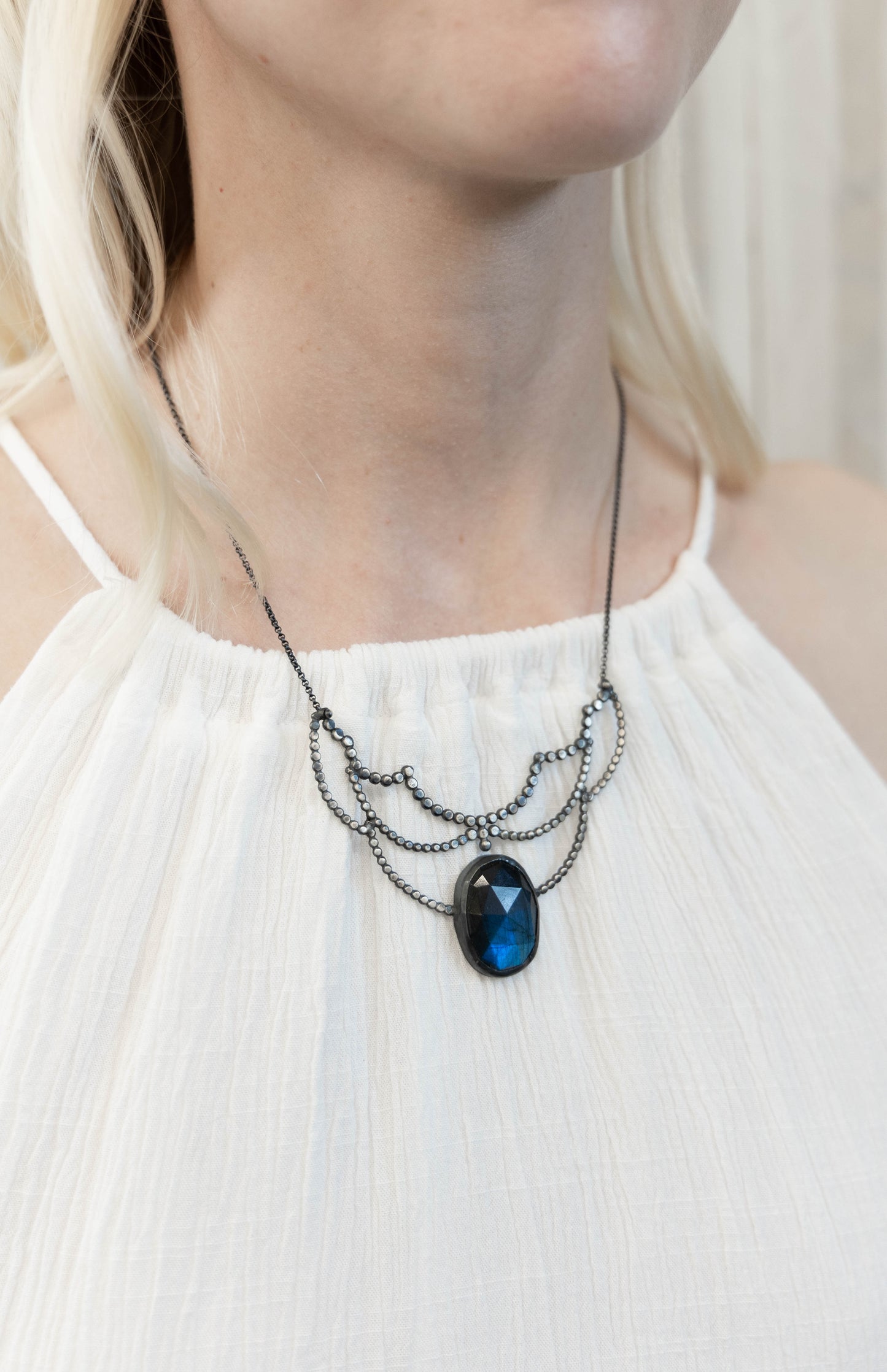 Victorian Inspired Labradorite Lacy Necklace