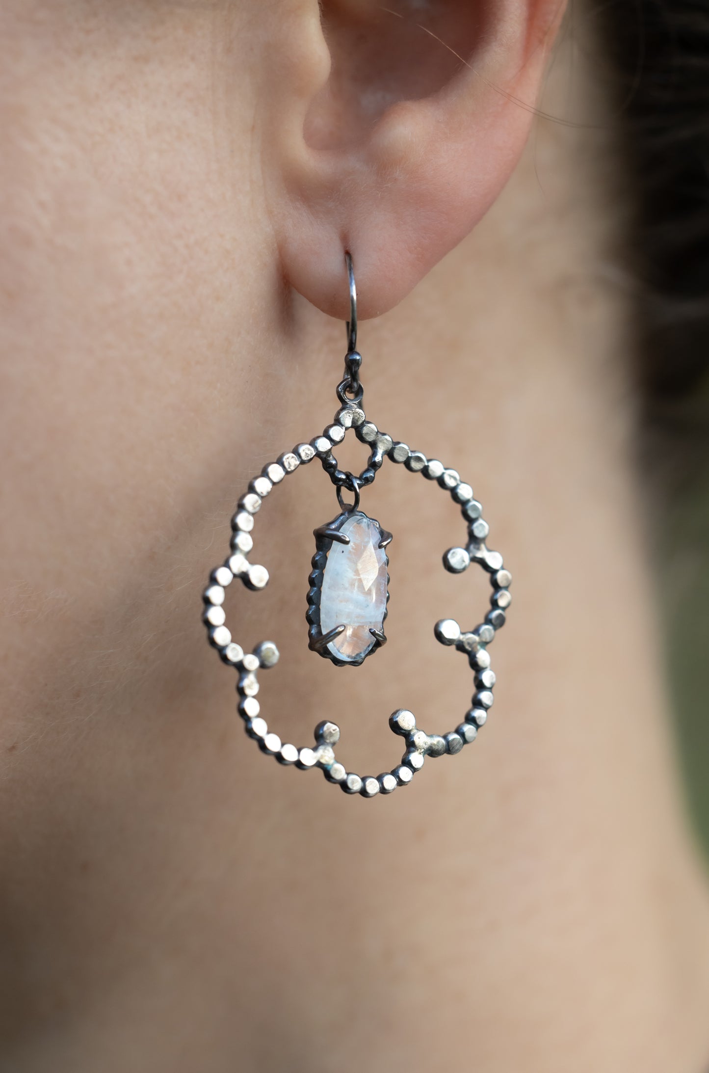 Handmade Moonstone Cloud Earrings