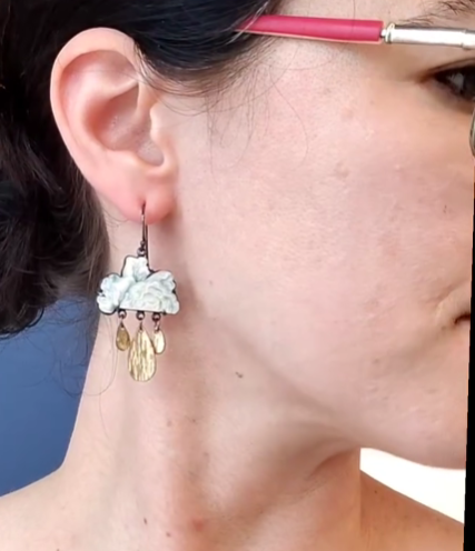 Mother of Pearl Flower Cloud Earrings