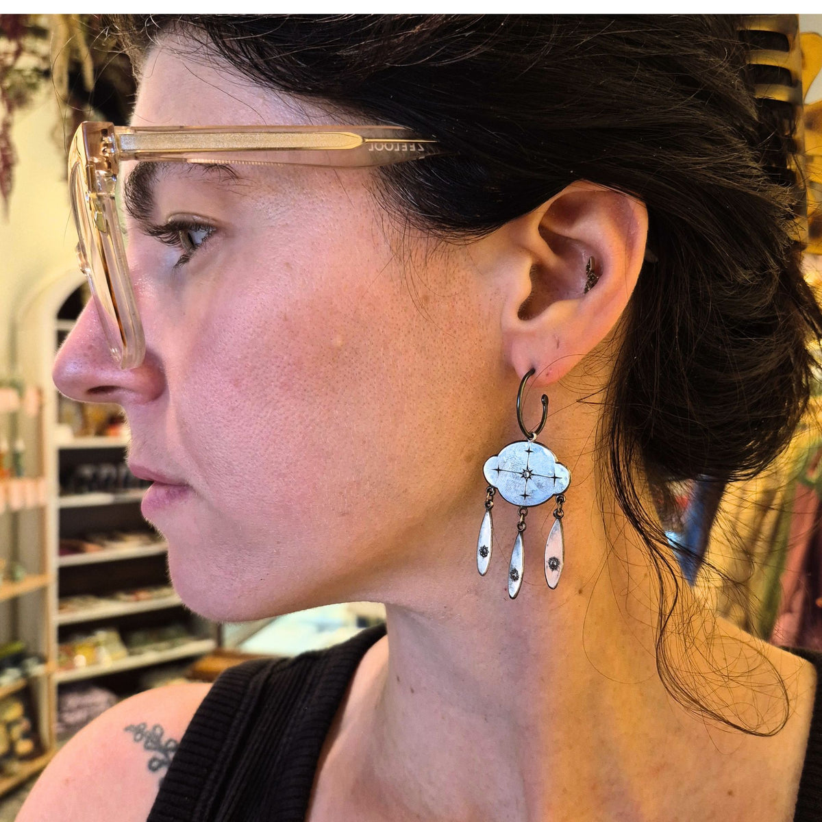 One of a Kind Topaz Cloud Earrings