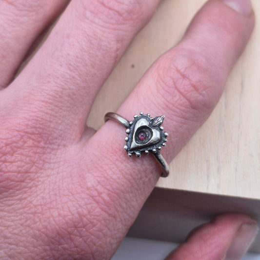Sacred Heart Ruby Ring