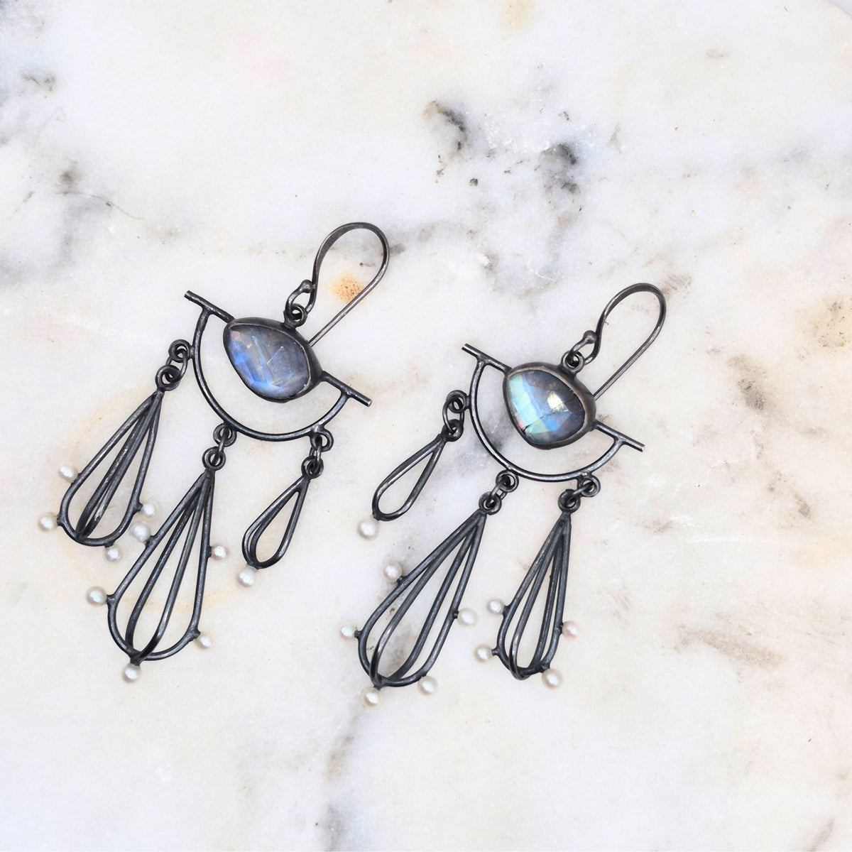 One of a Kind Moon Drops with Pearl