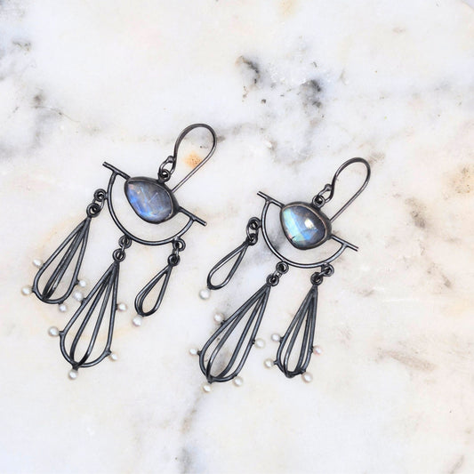 One of a Kind Moon Drops with Pearl