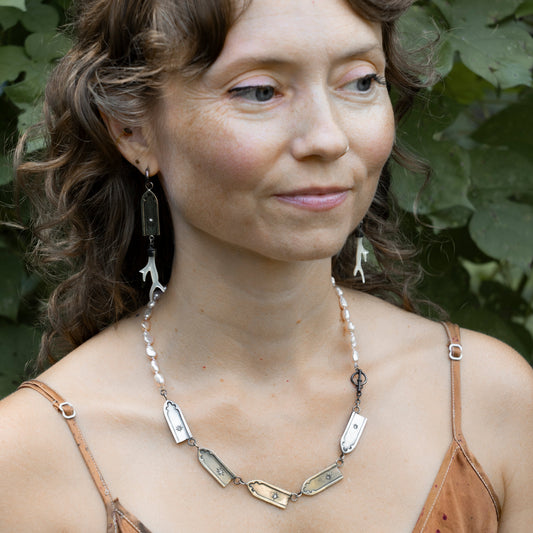 One of a Kind Gothic Arches and Pearl Necklace